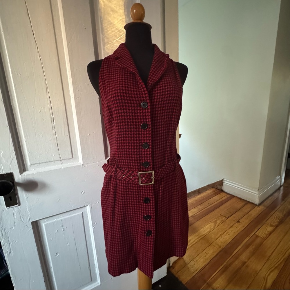 VINTAGE houndstooth jumper dress